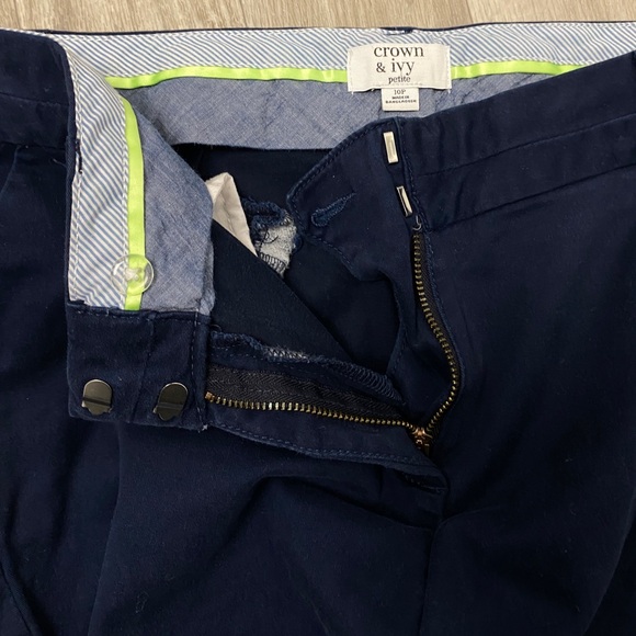 Crown & Ivy Petite Navy Pants 10P - Picture 3 of 7